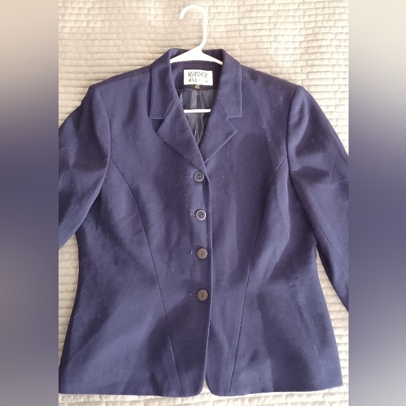 Kasper A.S.L. Petite Womens (14P) Royal Blue Blazer Padded Shoulders - Picture 2 of 3